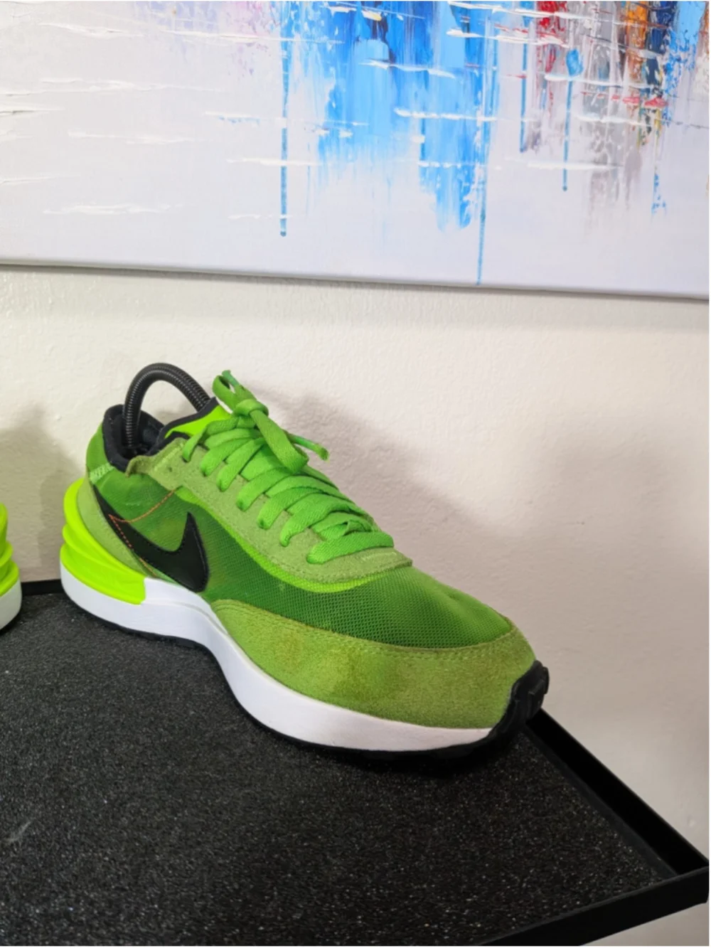 Nike Waffle One Shoes Boys Size 7Y Volt Green Running Sneakers DC0481-300